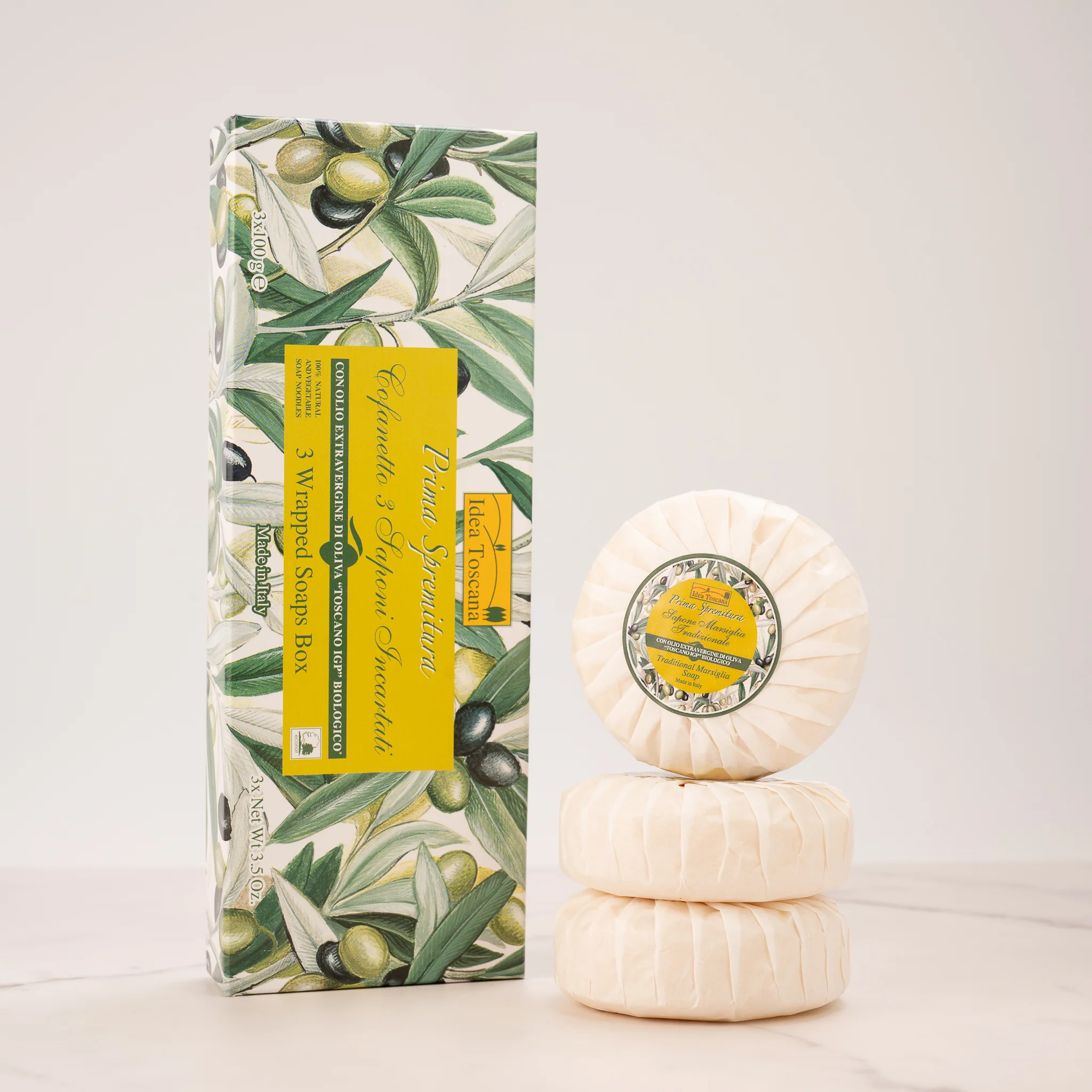 картинка IDEA TOSCANA Набор Традиционного марсельского мыла PRIMA SPREMITURA в подарочной упаковке 3х100г